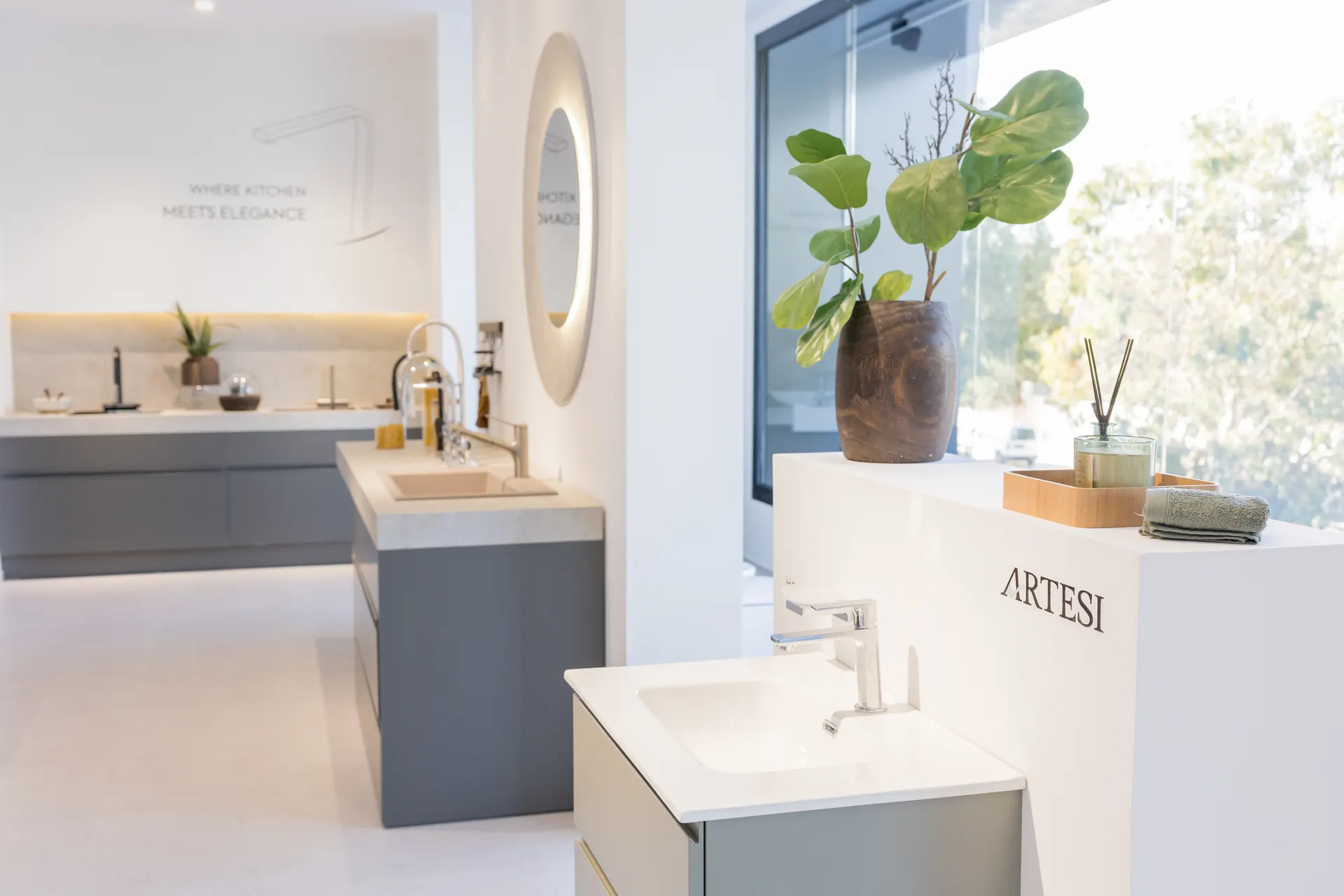Espace cuisine du showroom Atmosfair à La Soukra